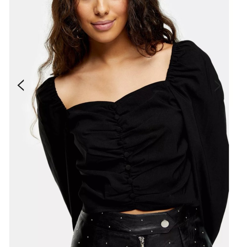 NWOT TopShop Long puff sleeve top - Picture 3 of 4